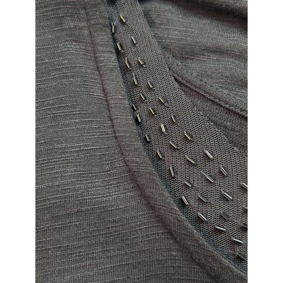 Cable & Gauge Women's Short Sleeve Embellished Top in Black - Size PM - Picture 3 of 6